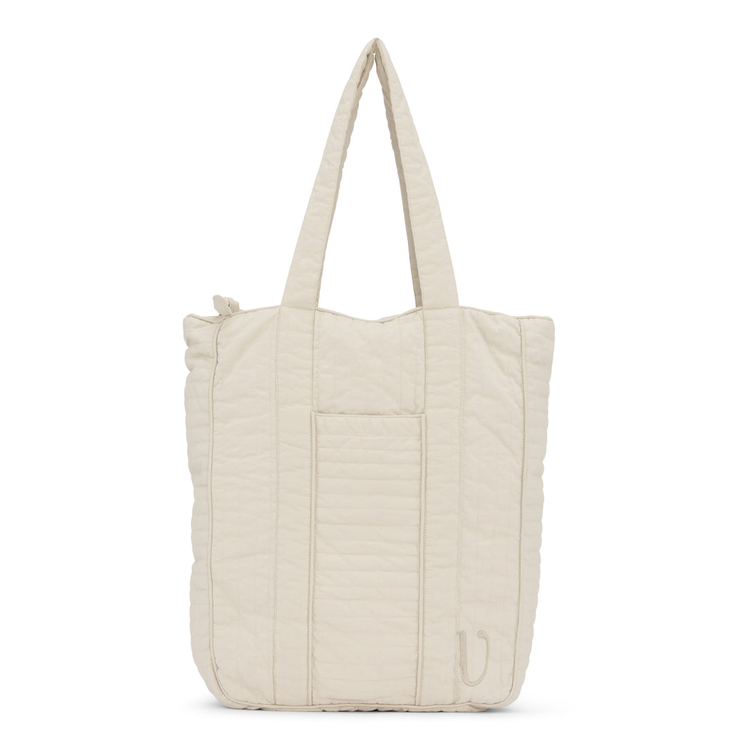 Quilted Tote Bag Oyster Grey Organic