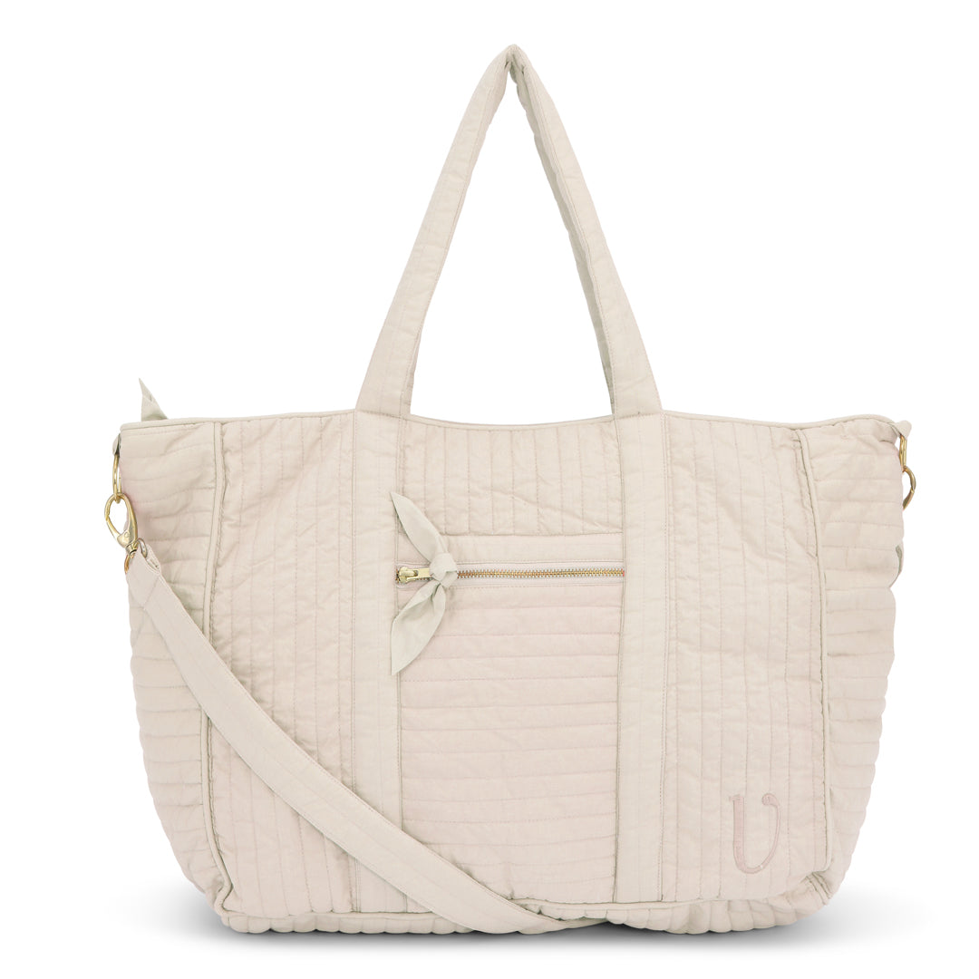 Quilted Weekend Bag Oyster Grey Organic