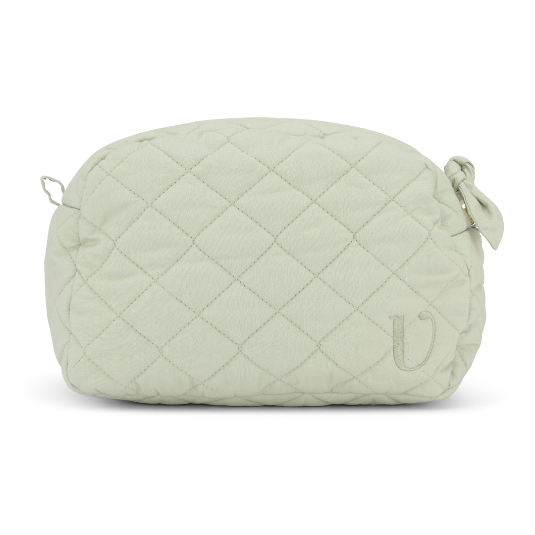 Quilted Toiletry Bag Olive Mist Organic